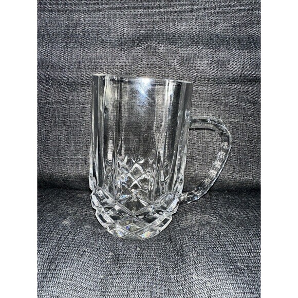 Crystal Beer Mug Handled Cristal D'Arques Longchamp Diamax HEAVY Excellent Nice! - Picture 5 of 5